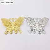 10PC Metal Filigree Flowers Slice Butterfly Charms DIY Jewelry Components