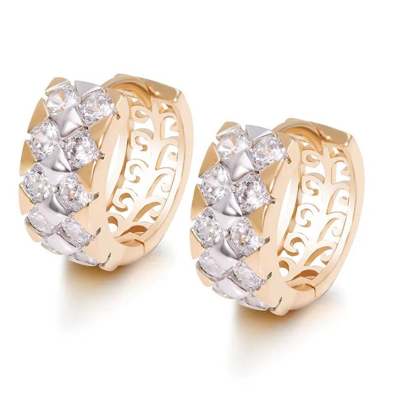 AAA+ Zircon Earrings Hoop Mix 18k Good