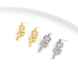 18K Copper Clad S925 Silver Ear Needle w/ Bead Holder DIY Jewelry
