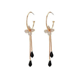 60% off Christmas Long Line Flowers Crystals Drop Earrings for Women Bohemia