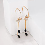 60% off Christmas Long Line Flowers Crystals Drop Earrings for Women Bohemia