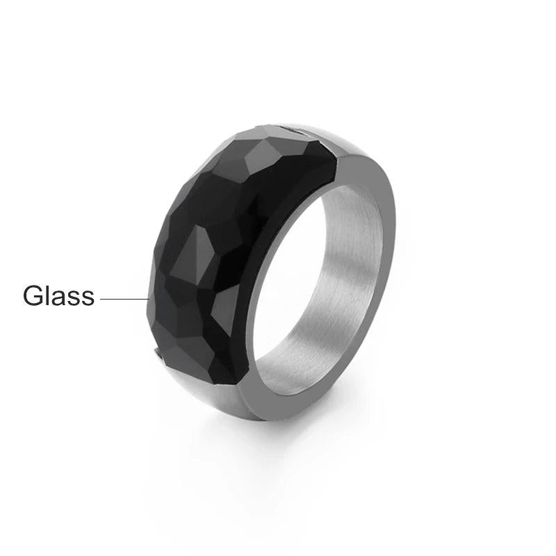 Colorful Stone Rings For Women Glass Wedding Rings Anillos Party Jewelry
