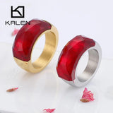 Colorful Stone Rings For Women Glass Wedding Rings Anillos Party Jewelry