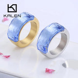 Colorful Stone Rings For Women Glass Wedding Rings Anillos Party Jewelry