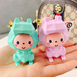 Crown Monkey Cartoon Keychain Schoolbag Pendant Car Key Holder