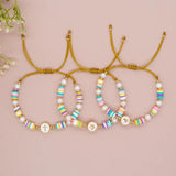 Vlen Cross Heart Start Shape Colorful Polymer Clay Bracelet for Women