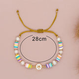 Vlen Cross Heart Start Shape Colorful Polymer Clay Bracelet for Women
