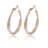 18K Round Circle Earrings 3 Hoops Women Jewelry