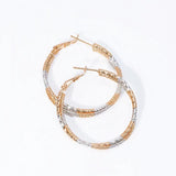 18K Round Circle Earrings 3 Hoops Women Jewelry
