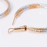 18K Round Circle Earrings 3 Hoops Women Jewelry
