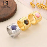 Stainless Steel Thick Rings For Women Statement Ring Women Party Jewelry Birthda