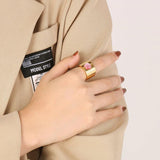 Stainless Steel Thick Rings For Women Statement Ring Women Party Jewelry Birthda