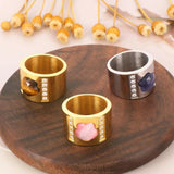 Stainless Steel Thick Rings For Women Statement Ring Women Party Jewelry Birthda