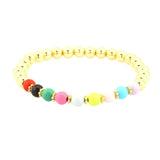 Vlen Colorful Bead Bracelet 18K Plated Stackable Minimalist Jewelry Pulseras