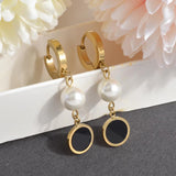 Charm Hanging Pearl Hoop Earrings for Women