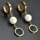Charm Hanging Pearl Hoop Earrings for Women