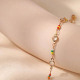 Boho Colorful Seed Beads Rhinestone Bracelet Plated 18K High Minimalist Jewelry
