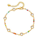 Boho Colorful Seed Beads Rhinestone Bracelet Plated 18K High Minimalist Jewelry