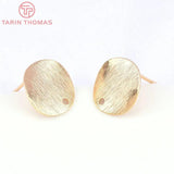 10 Pcs 12 MM Brass Drifted Wave Round Earrings Pins