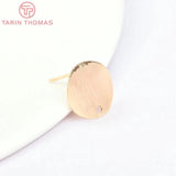 10 Pcs 12 MM Brass Drifted Wave Round Earrings Pins