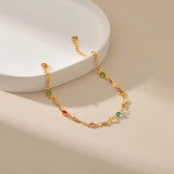 Colorful Rhinestone Bracelet Bangles for Women Plated 18 K Pulseras