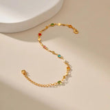 Colorful Rhinestone Bracelet Bangles for Women Plated 18 K Pulseras