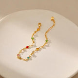 Colorful Rhinestone Bracelet Bangles for Women Plated 18 K Pulseras