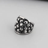 Fongten Gothic Skeleton Rings For Men Stainless Steel Cocktail Ring