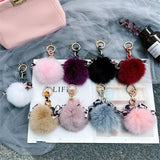 Leopard Bowknot Fluffy Faux Fur Keychain Charms - Bag Charms Pendant