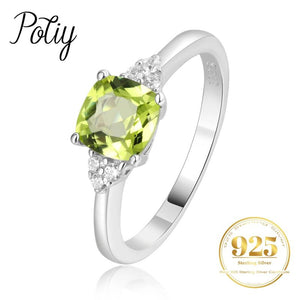 1.1ct Peridot 925 Silver Ring for Women Wedding