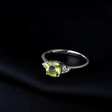 1.1ct Peridot 925 Silver Ring for Women Wedding
