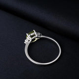 1.1ct Peridot 925 Silver Ring for Women Wedding