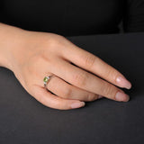 1.1ct Peridot 925 Silver Ring for Women Wedding