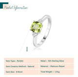 1.1ct Peridot 925 Silver Ring for Women Wedding