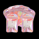 50pcs Pink Laser Bag Earrings Hair Jewelry Ziplock Transparent Gift Makeup Brush