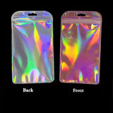 50pcs Pink Laser Bag Earrings Hair Jewelry Ziplock Transparent Gift Makeup Brush