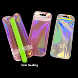 50pcs Pink Laser Bag Earrings Hair Jewelry Ziplock Transparent Gift Makeup Brush