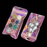 50pcs Pink Laser Bag Earrings Hair Jewelry Ziplock Transparent Gift Makeup Brush