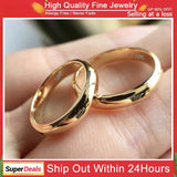 Non-Fading 18K Golden Ring Wedding Band Couple's Gift Jewelry