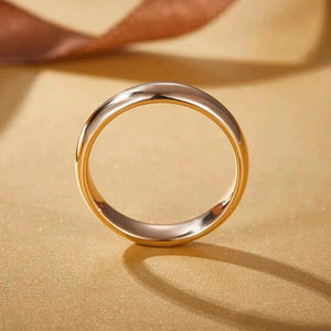 Non-Fading 18K Golden Ring Wedding Band Couple's Gift Jewelry