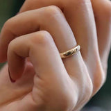 Non-Fading 18K Golden Ring Wedding Band Couple's Gift Jewelry