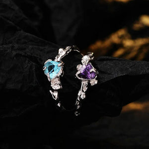 S925 Sterling Silver Love Ring Women's Open Gem Thin Tail Crystal Ring