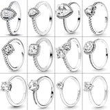 925 Silver Sparkling Crown Celestial Star Solitaire Ring