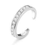 925 Silver Toe Rings for Women Adjustable CZ Beach Foot Jewelry