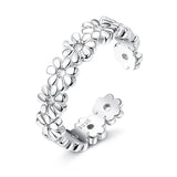 925 Silver Toe Rings for Women Adjustable CZ Beach Foot Jewelry