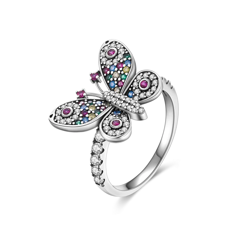 925 Silver Zircon LOVE Wedding Engagement Anniversary Ring