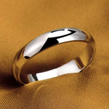 925 Silver Ring 4mm Smooth Wedding Band Rings for Women Men Jewelry