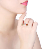 925 Silver Zircon Ring Women Party Engagement Wedding Jewelry Gift