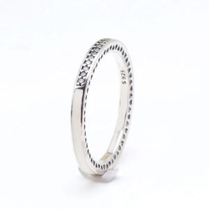 Enamel Heart Shine crystal Pan Ring Love Finger Women