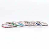 Enamel Heart Shine crystal Pan Ring Love Finger Women